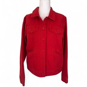 Vintage Vibrant Red Women's‎ Denim Jacket